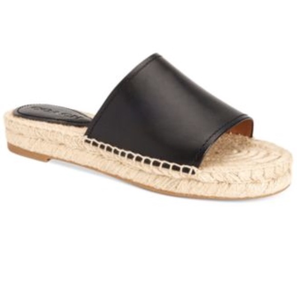 Coach Shoes Claudia Espadrille Slide Sandals Black 10